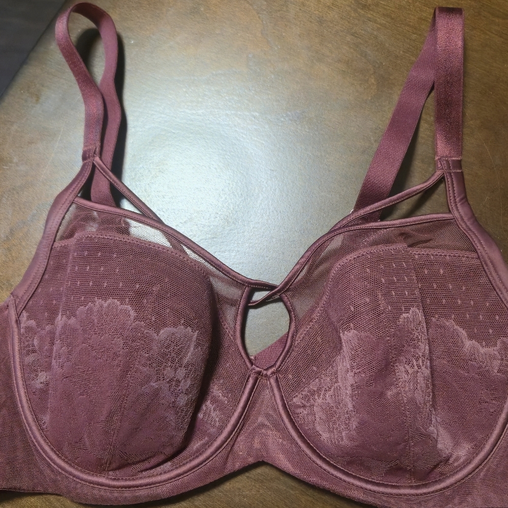 Elegant Lace Bra in Rich Burgundy 32 DD